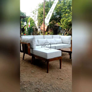 Set Sofa Ruang Tamu Japandi | Kursi Tamu Minimalis Modern | Bangku Aesthetic Terbaru Kayu Jati