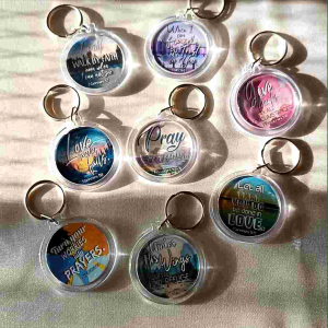 Keychains in Gospel Designs: 11 Variants of Round Acrylic Keychains