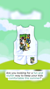 TERNO CARTOONS Trendy Sando Short for kids Cute muscle tee short sublimation prints (Kids tops & short)