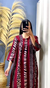 Daster Rayon Premium Busui Desain Polos/Floral/Striped Panjang 120cm untuk Segala Gaya