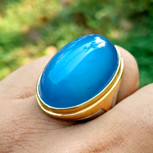 CINCIN BATU SPIRTUS CHALSEDONY BIRU LANGIT UKURAN JUMBO