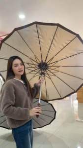 กลดไม้ลาน ด้ามจับไม้ประดู่ ไม้ลาน16ริ้ว กว้าง1.5 เมตร