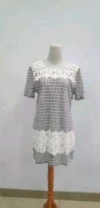 PRELOVED MINI DRESS / ATASAN PANJANG MOTIF BUNGA KOTAK - KOTAK
