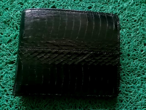 Dompet Pria kulit ular cobra FS016 dompet lipat pria natural hitam doff