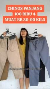 Paket 100 Ribu 4 PCS Celana Chinos Panjang Pria Non Stretch Nyaman Size 27-38 Jumbo Santai Casual