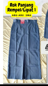 Rok Span Panjang Belah Satu SMP Biru Dongker Anak Perempuan Bahan High Twis