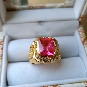 Cincin Batu Merah Siam Rose Top Quality