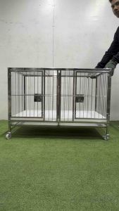 2x3x2 FT. FRAMED DOOR FRAMED DIVIDER. STAINLESS 304 DOG CAGE. HEAVY DUTY