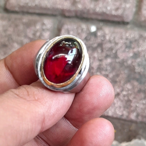 cincin merah siem 18 mm mban monel tanem gaya vintage lawasan