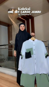Astera One Set Jumbo - Setelan Wanita Kekinian Celana Cargo