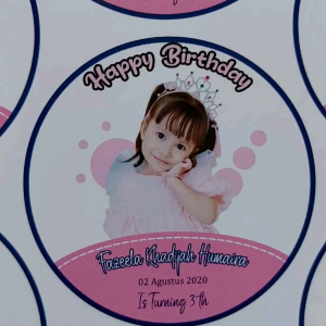 [20 pcs stiker 7cm] stiker ulang tahun anak custom sticker bulat