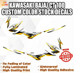 KAWASAKI BAJAJ CT 100 CUSTOM COLOR STOCK DECALS (WATERPROOF LAMINATED FADE PROOF)