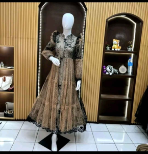 gamis dress jasmine tille bordir premium LD 110cm