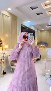 DRESS GAMIS MODE WULAN SET HIJAB TERBARU BY
