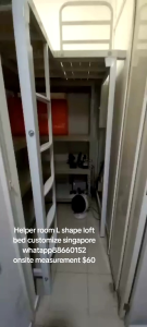 Loft bed customize for helper room L shape loft bed customize/bomb shelter /store room/helper room/unity