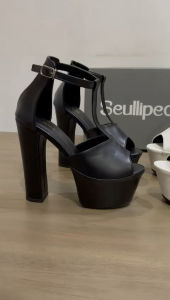 Sandal sepatu high heels 15 cm tapak taku tali doff premium