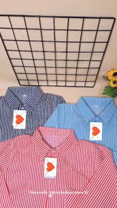 kemeja salur anak perempuan /kemeja anak motif salur kekinian terbaru /kemeja trendy/atasan anak perempuan