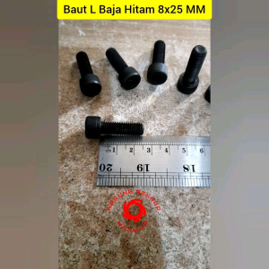 (5 PCS) M8x25 Baut L Baja Hitam / Baut L Baja (2.5CM)