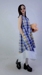 Monkey Funky Fish Tail Sleeveless Dress เดรสแขนกุด ชายฟันปลา