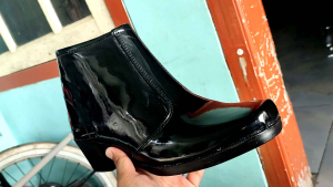Sepatu PDH Resleting Wanita Kerja Dinas Polwan & Security Satpam / PDH Boot Kilap Hak 5cm