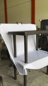 Jolly Plastic Weaved Rattan Anti Slip Easy to Assemble 6 Seater Dining Table