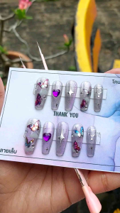 🦋เล็บปลอมแฮนเมด สีเจลแท้100% 🦋ฟรีกาวตะไบ