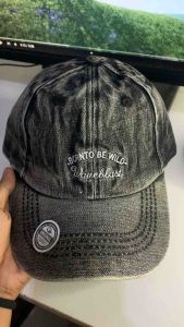 Topi Washing Dewasa bordir Born To Be wild dengan bahan denim berkualitas