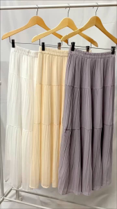 Haseena Rok Plisket Susun Namira Chiffon Layer Maxy Skirt Anti Nerawang