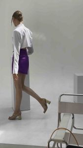 Double y – Nephro skirt กระโปรงผ้าซาตินอัดกาว