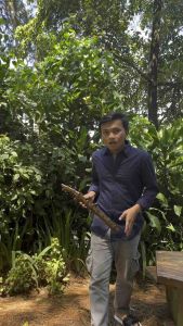 Pisau regang dahan Bahan bajaper proses tempa sipuh pb 30cm kayu aren spek multifungsi