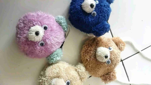 Tas Kepala Beruang Lucu Bahan Lembut dan Lucu untuk D Pakai Anak-Anak / Tas Kepala Beruang Selempang Cocok untuk D Pakai Anak-Anak Warna Random