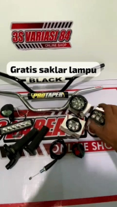 Paketan stang trail+gas spontan daytona polos besi import+lampu sorot LED=✓gratis saklar lampu.....