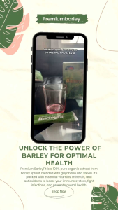 Premium BarleyFit: The Key to Your Health. Mixed with guyabano and stevia.
