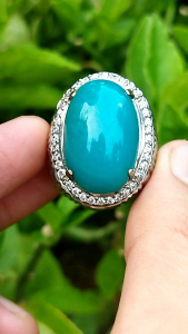 Cincin Batu Natural Bacan Berserat Alami