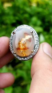 Cincin Batu Akik Sulaiman Bermotif Unik