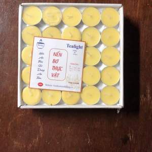 Nến Bơ Tealight cao cấp Minh Khang nến bơ Organic hộp 100 viên cháy 2-3giờ