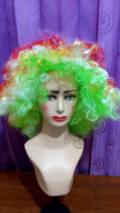 Wig Warna warni pelangi Original ukuran gelombang besar buat acara pesta