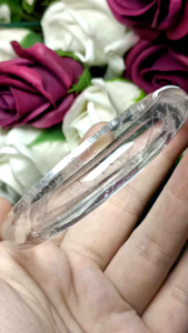 (Certificate) Premium Quality Clear Quartz White Quartz Crystal Bangle 59mm +-(附证书)极品天然白水晶手镯天然无优化超冰透 59mm+-
