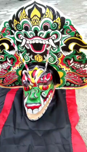 Caplokan Devil Barongan Leak Ijo Tanggung Spon Usia 2-4 Tahun Kain Panjang Jaranan Kuda Lumping