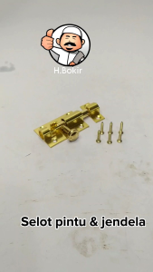 Selot pintu jendela warna gold ukuran 2 in 5cm dengan skrup