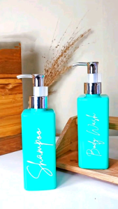 Botol Pump Sabun Cair Aesthetic 250ml Kotak / Wadah Sabun Cair Refill kotak Pump Silver