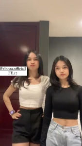 CROPTEE CROP BAJU CROP TANGAN PANJANG (FE.17) SPANDEK KOREA PREMIUM