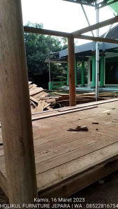Harga Saung Gazebo Taman 3m x 6m Kayu Kelapa Lokal Atap Sirap Kayu Ulin