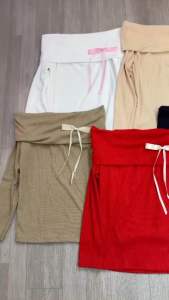 ÁO TRỄ VAI BẸT VAI TAY DÀI THUN ĐÍNH NƠ RỜI[Ảnh chụp]