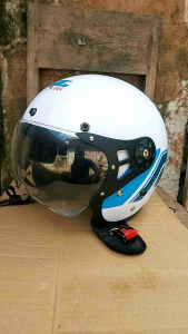 Helm klasik Honda GL Series Scoop White Blue