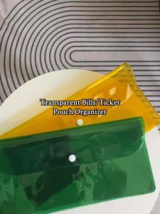 Transparent Bills Ticket Pouch Organizer with 2 comparments (Plastic No.10)