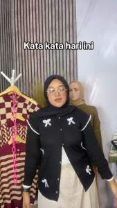 Popy Cardigan Rajut pita Couple Ibu Dan Anak Cardigan Outer Wanita Knitwear Korean Style