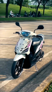 Stiker Striping Decal Body Motor Yamaha Mio Sporty Atau Smile Edisi Api Dasar Putih