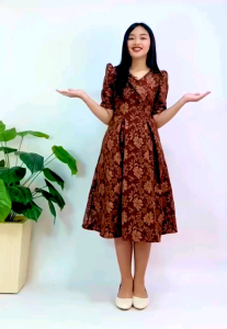 Trisha Pre Teens Dress Gartered Back with Pocket and Tie