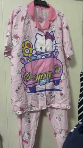 ชุดนอนผ้าไหมอิตาลีา อก 55 เอว 45 งาน2 ชิ้น เสื้อแขนสั้น กางเกงขายาว